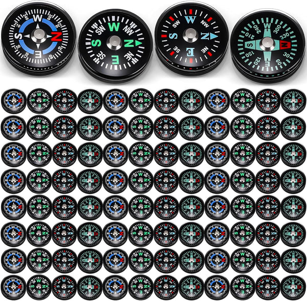 Relaxweex 100 Pcs Button Compass Bulk 20mm Mini Survival Compass Pocket Oil Filled