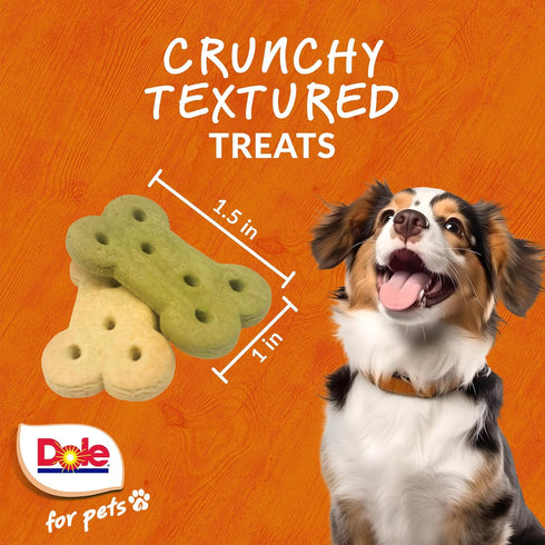 7 Oz 6 Pack Dole for Pets Dog Biscuits Assorted Spinach + Pumpkin Mix, Real Vegetable Flavor Vegan Crunchy Treats, No