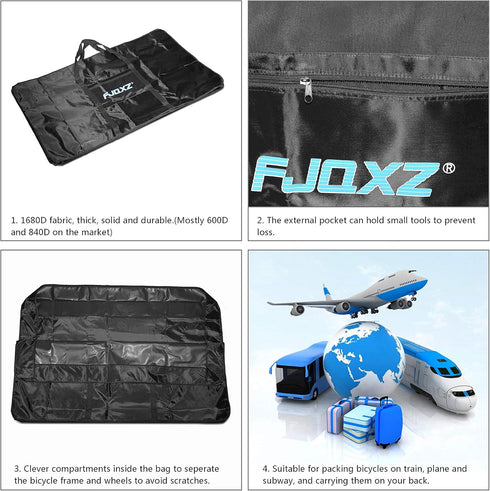 HUNTVP Bike Travel Bag - Bicycle Transport Carrying Case for 26-29inch Folding Bike