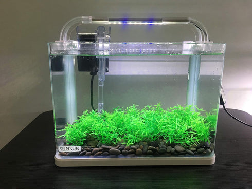 Smoothedo-Pets Aquarium Plant Decoration, 20 Pieces Small/1" Tall Plastic Artificial Plant Goldfish Hidden Mini Grass