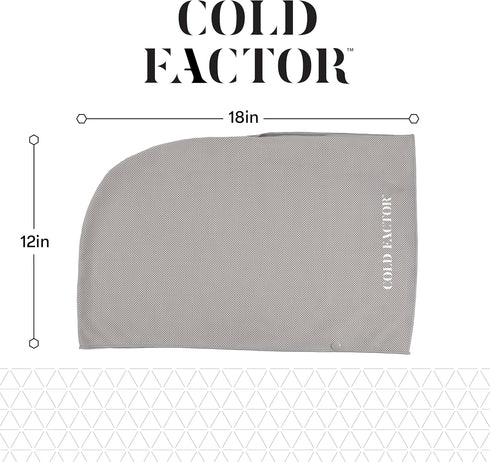 50+, 2+ COLD FACTOR Instant Cooling Hoodie Towel Advanced Chemical-Free Evaporative Cooling Technology UPF Hours
