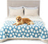 Lesure Waterproof Dog Blanket for Large Dogs - Washable Double Sided Blanket with Warm Jacquard Shag, Blue