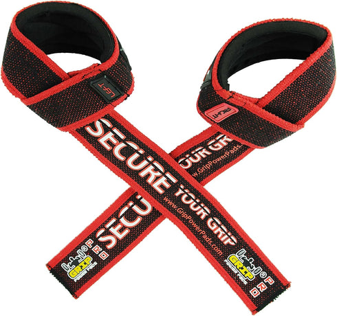 Grip Power Pads PRO Level Cotton Lifting Straps - Neoprene Wrist Pad Support & Silicone Grip, 24" Long, 2" Wide