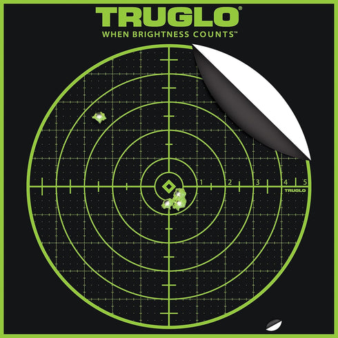TRUGLO 12X12 Tru-See 100 Yard Bright Fluorescent Self-Adhesive Reactive Splatter Targets, 6, 12, 25 or 50-Pack