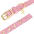 Blueberry Pet Designer Adjustable Dog Collar, Mixed Metallic Thread in Dazzling Tinsel Pink, Neck 7.5-10", for Small