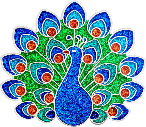 Peacock Golf Ball Marker with Heavy Glitter | Hat Clip Included | Birdie Themed Accessory | Great for Any Age Golfer