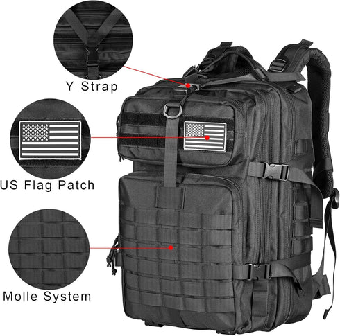 Himal Military Tactical Backpack - Large Army 3 Day Assault Pack Molle Rucksack, 40L