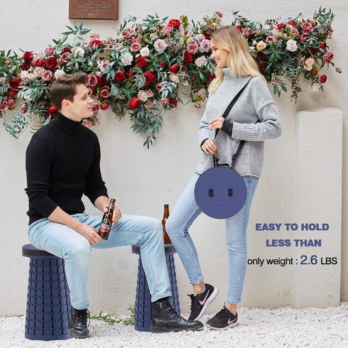 18.1",600Lbs ALEVMOOM Upgraded Collapsible Stool with Thickened Cushion Max Weight Wider & Taller Pop Up Stool, Heavy