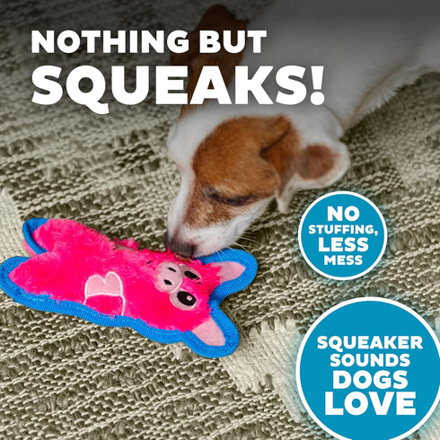 6.8" Outward Hound Durablez Minis Squeaky Plush Dog Toy, No Stuffing for Less Mess, Interactive & Tough, Jumbo