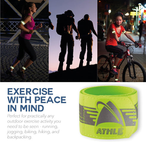 Reflective Running Band, High Visibility Arm Reflector Bands for Running, Cycling, Adjustable Gear