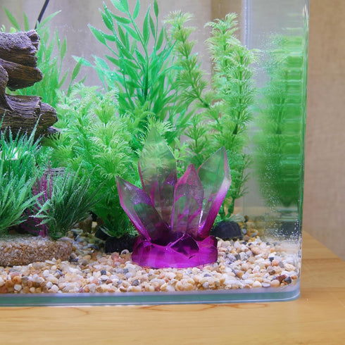 Penn-Plax Deco-Replicas Crystal Cluster Aquarium Decoration β Safe for Freshwater and Saltwater Fish Tanks β Amethyst Pink