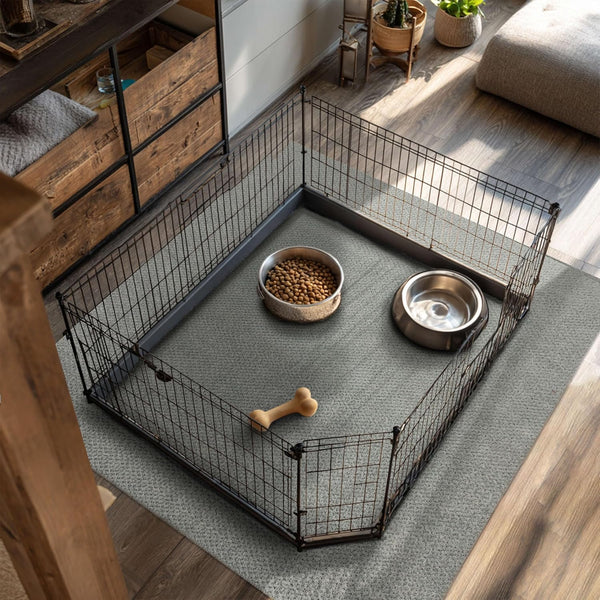 Mohawk Home Pet Play Pen Moisture Barrier Mat Utility Solid Gray 3'