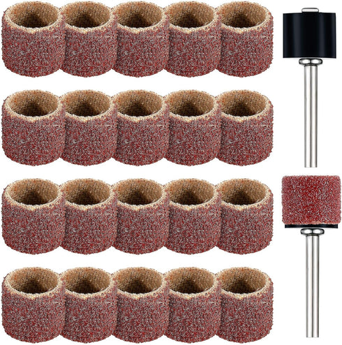 22 Pet Nail Grinder Replacement Kit, Grit Sanding Bands for Dog Claw Care, 120 Grit Black Grinding Drums