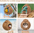 U0U Hermit Crab Coconut Husk Hut with Branch Ladder,Coconut House Hermit Crab Shells Reptile Habitat,Coconut Nest