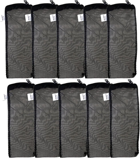 AQUANEAT 10pcs Fine Mesh Aquarium Filter Media Bags, 3”x4”/3”x8”/5.5”x8” with Plastic Zipper for Activated Carbon