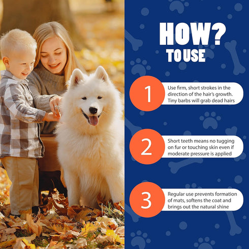 EasyGroomer Deshedding Brush for Dogs Cats | Blue | Undercoat Tool for Large and Small Pets
