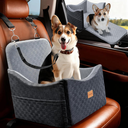 2 in 1 Dog Car Seat Bed for Small/Medium Dogs Up to