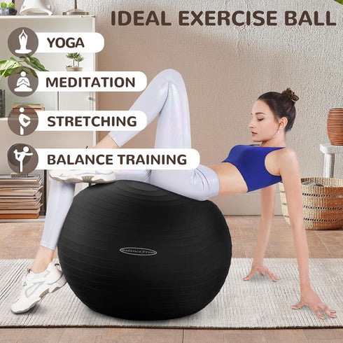 Anti-Burst Fitness Exercise Ball with Quick Pump - Yoga & Pilates