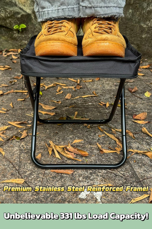 NORDPEAK 350lbs Commute Compact Foldable Stool with Shoulder Strap, Heavy Duty Support, Lightweight Portable Seat Gift