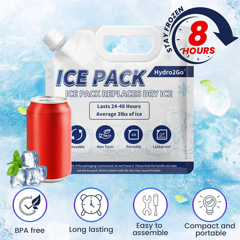 Reusable Ice Packs for Cooler: Long Lasting Cold Freezer Packs for Lunch Bags, Prevent Frostbite for Camping Gear