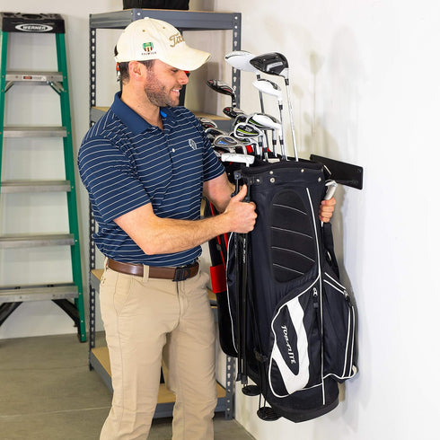 StoreYourBoard BLAT 2 Bag Golf Rack, Garage & Home Storage Hooks, Mounted Hanging Organizer for Golf Bags & Accessories