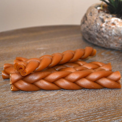 NutriChomps Dog Chews, 6-inch Braids, 4 Count Rawhide-Free Treats, Easy to Digest, Real Peanut Butter Flavor