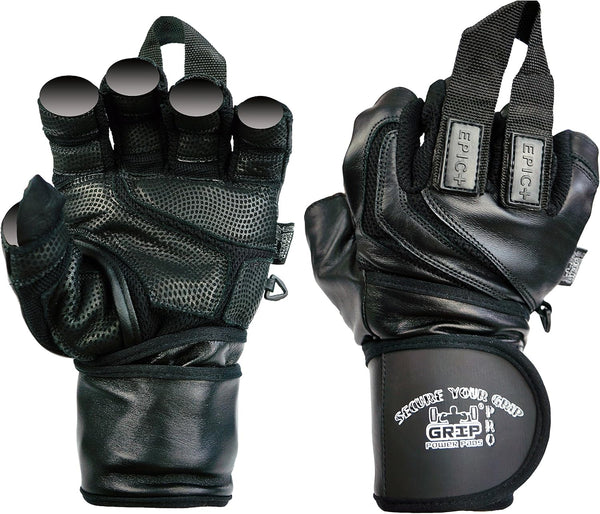 Epic Leather Gym Gloves with Built in 2" Wide Wrist Wraps Best