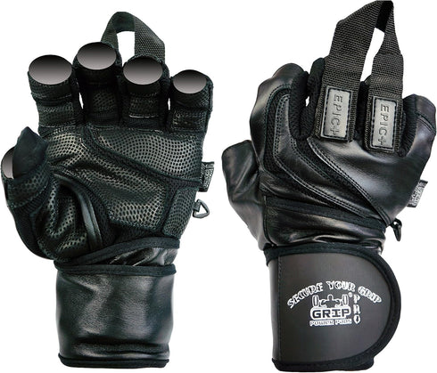 Epic Leather Gym Gloves with Built in 2" Wide Wrist Wraps Best