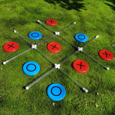 Outdoor Games Giant Tic Tac Toe - Yard Lawn Toss Games with Light, Glow in Dark Backyard Games for Family Fun