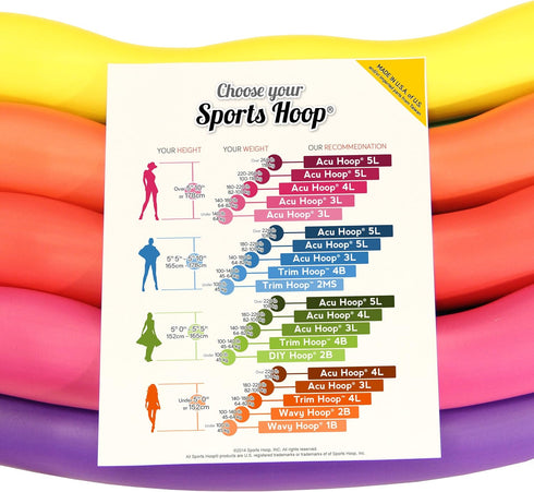 Weighted Hula Hoop, ACU Hoop 4M - 4 lb Medium, Rainbow Colors for Weight Loss Fitness Workout