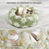 Lesure Round Cat Bed, Donut Small Dog Bed with Jacquard Shaggy Plush & Anti-Slip Bottom - Green 20 Inch
