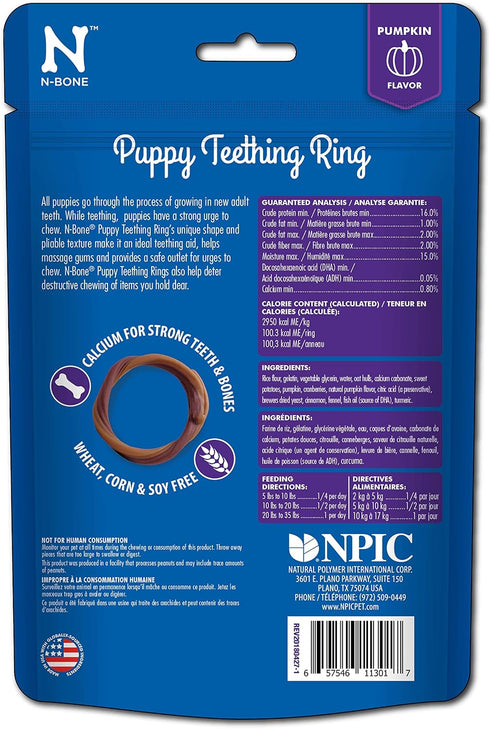 N-Bone Puppy Teething Ring, Pumpkin Flavor, 7.2 Oz (6 Count)