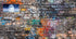 Graffiti Brick Wall Aquarium Background, Art Theme Fish Tank Background, 36X18IN with 8 EVA Double-Sided Tape