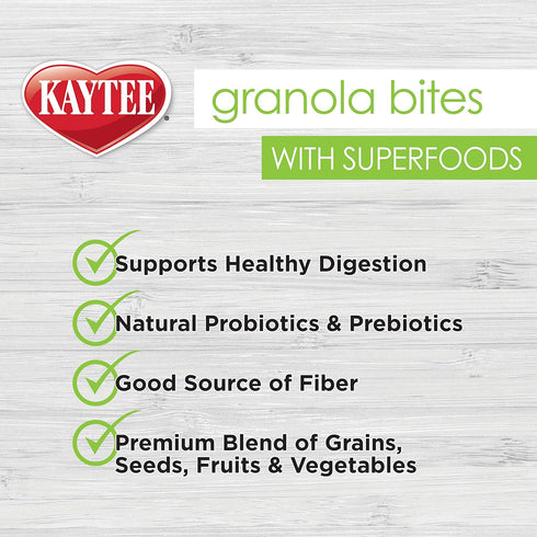 Kaytee Granola Bites with Super Foods Spinach and Kale for Pet Birds, 4.50 Ounce (Pack of 1)