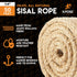 Sisal Rope - 1/4 Inch Thick Rope - 50 Ft Rope - Heavy Duty Durable Natural Fiber Rope - Crafts, Cat Scratching Post, Cat Tree Rope Replacement, Scratch Tower for Cats - Indoor/Outdoor Carpet by Xpose Safety