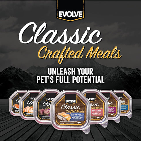 Evolve Classic Crafted Meals Cat Food Variety Pack - Chicken & Liver Recipe 3oz (Pack of 18)
