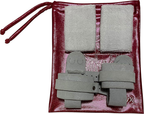 LIL'FOX 8"x10" Drawstring Gymnastics SMALL GRIP BAG, Lightweight Bag for Personal Equipment with Shiny Foil Rhinestones