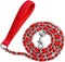 Heavy Duty Metal Dog Leash, Chew Proof Chain Leash with Comfortable PU Leather Padded Handle for Medium Large Dogs