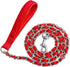 Heavy Duty Metal Dog Leash, Chew Proof Chain Leash with Comfortable PU Leather Padded Handle for Medium Large Dogs