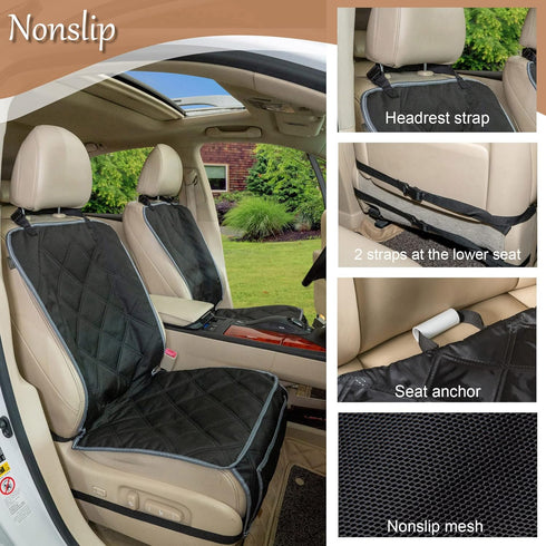 YESYEES 2 Pack 4 Dog Front Seat Covers for Cars, Waterproof Bucket Seat Covers for Dogs with Nonslip Straps