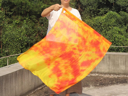 32" Winged Sirenny Flowy Spinning Silk Flag Poi, Church Praise Prophetic Worship Adoration Dance Banner, Dance Poi
