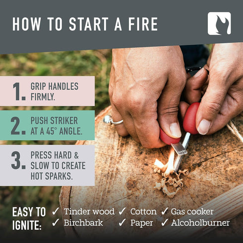 Light My Fire Flint Fire Starter - 2-in-1 Survival Tool for Campfires and Bushcraft Gear
