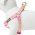 Blueberry Pet Step-in Velvety Polka Dot Flocking Dog Harness, Baby Pink, Chest Girth 26" - 39", Large, Adjustable