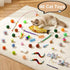 40 Cat Tunnel Bed with Pcs Interactive Cat Toys, Cat Tube with Kitten Toys for Indoor Kittens, Collapsible Play Tunnel