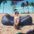 210T 450 lbs. Nevlers Navy Inflatable Couch Air Sofa | Polyester Blow Up Chairs | No-Pump Inflatable Lounger | Air