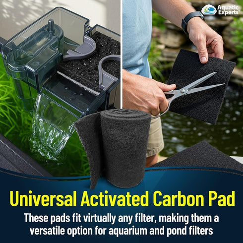 Aquarium Carbon Pad - Cut to Fit Carbon Filter Media for Crystal Clear Fish Tank and Ponds (10.5 Inch Width, 36 Inch