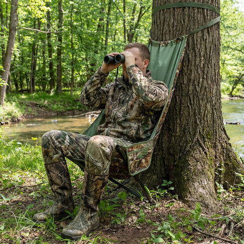 NeoBorder Outdoor Low-Profile Hunting Chair, Portable Folding Tree Stand, Hangs on Any Tree, for Deer Hunting, Outdoor