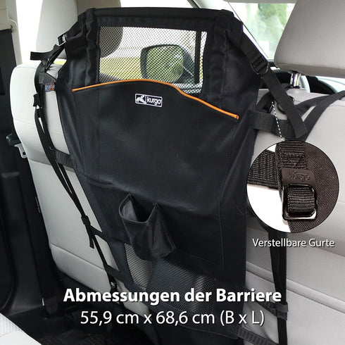 Kurgo Backseat Barrier for Dogs - Prevents Distracted Driving - Mesh Top for Visibility - Fits Cars with Fixed