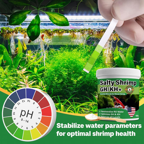 100G, Salty Shrimp GH/KH+ Keep Your Shrimp Alive, Boost Breeding Healthy & Remineralize RO Water, The Shrimpies Stopped
