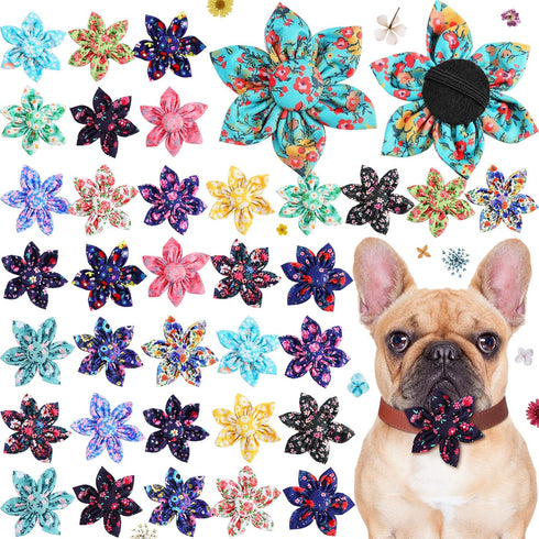 36 Pieces Dog Collar Flower, Adjustable Pet Flower Collar Attachment for Small Medium Large Dogs and Cats